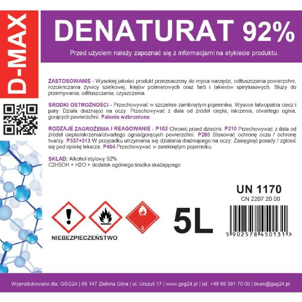 Denaturus d-max 5l piesārņots spirts