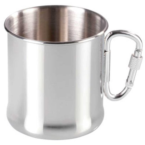 Nerūsējošā tērauda tūristu krūze ar 270 ml karabīnu
