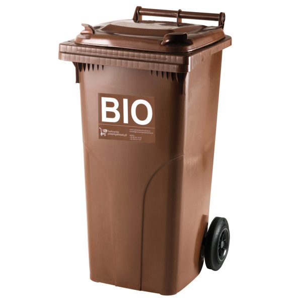 Bio uzlīme uz groza dumpkin kausa konteinera bio -pakešu pārtikas atkritumiem