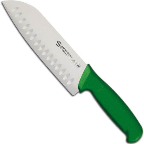 Santoku nazis ar bumbiņu griešanas piederumiem supra colore haccp 180/310 mm - zaļš