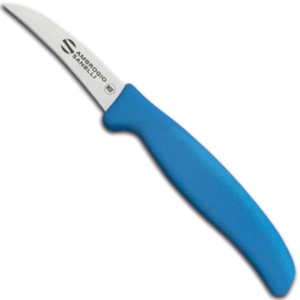 Dārzeņu nazis izliekta supra krāsa HACCP 70/190 mm - zils