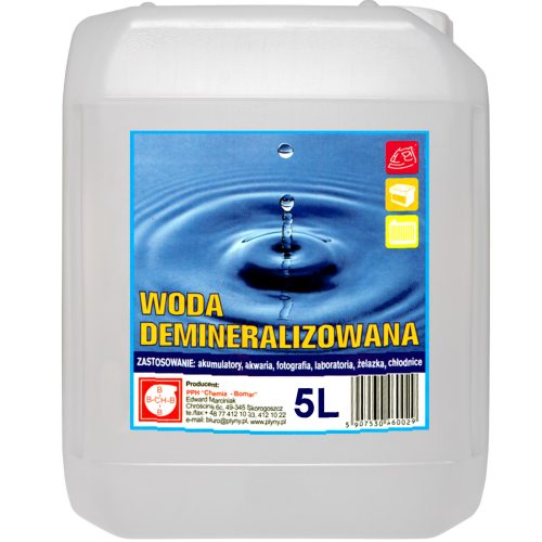 Deminemanded destilēts ūdens 5L