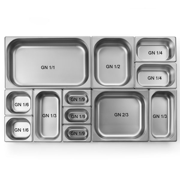 Konteiners GN 1/2 augsts 100 mm no nerūsējošā tērauda - Hendi 800331