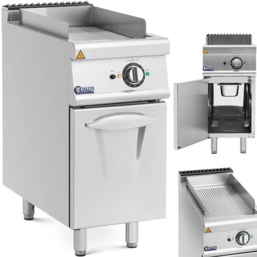 Grila plāksne elektriskajam grilam ar rievām un skapi 33,5 x 55 cm 5,4 kW