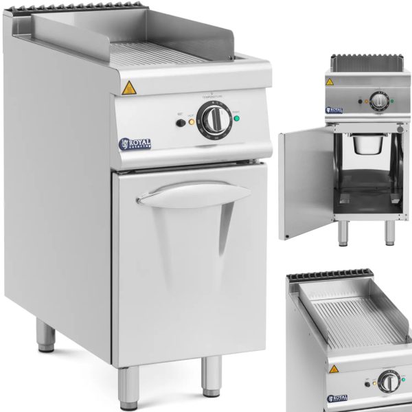 Grila plāksne elektriskajam grilam ar rievām un skapi 33,5 x 55 cm 5,4 kW