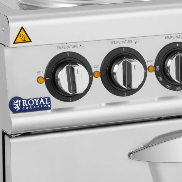 Elektriskā plīts ar cepeškrāsni, 4 degļi, 400 V, 13,9 kW