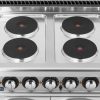Elektriskā plīts ar cepeškrāsni, 4 degļi, 400 V, 13,9 kW