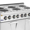 Elektriskā plīts ar cepeškrāsni, skapītis, 6 degļi, 400 V, 19,1 kW