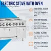 Elektriskā plīts ar cepeškrāsni, skapītis, 6 degļi, 400 V, 19,1 kW