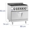 Gāzes plīts ar cepeškrāsni, 4 degļi, 14,4 kW