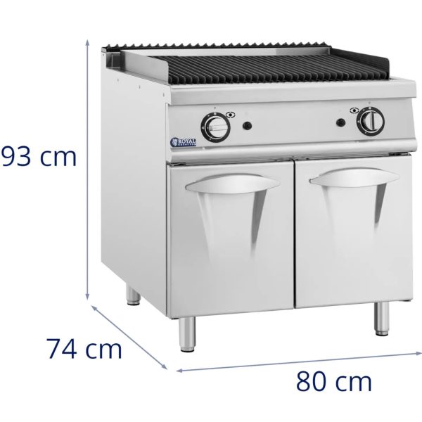 Lavas grils propānam / sašķidrinātajai gāzei / dabasgāzei 2 x 8 kW 50-460 C