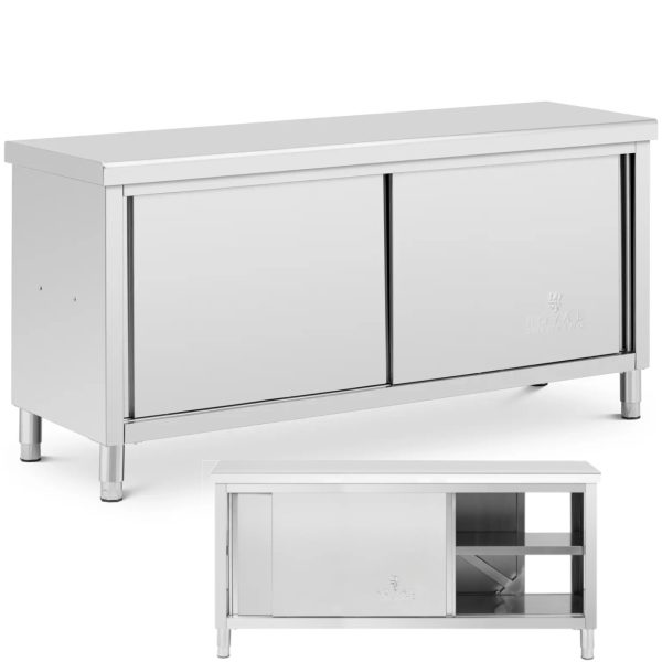 Galds, centrālā darba virsma ar caurejošu skapi, 180 x 60 cm, STAL