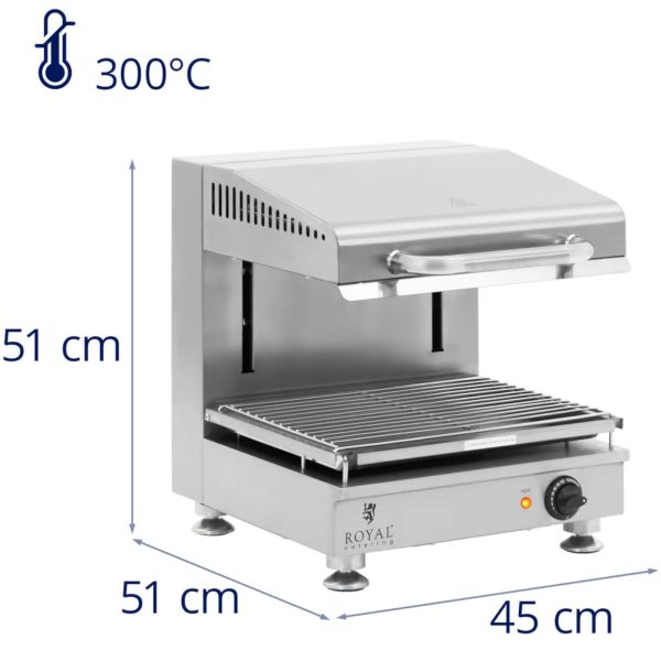 Salamanader pita tosteris ar regulējamu augstumu 45 cm 230 V 2800 W