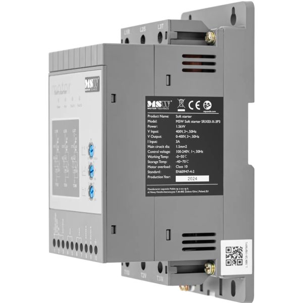 Mīkstais starteris motoru saudzīgai iedarbināšanai 3 A 1,5 kW 400 / 100-240 V