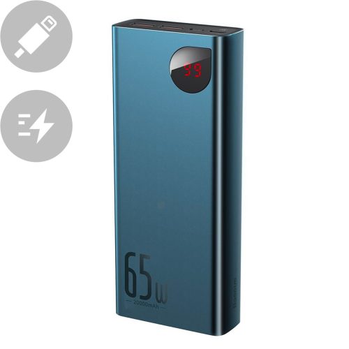 Adaman pārnēsājamais akumulators 2x USB 1x USB-C 1x microUSB 20000mAh 65W ātrā uzlāde, jauns