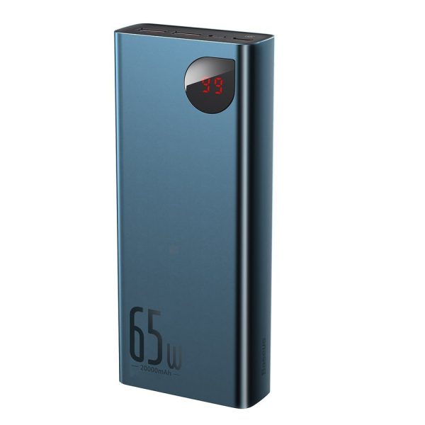 Adaman pārnēsājamais akumulators 2x USB 1x USB-C 1x microUSB 20000mAh 65W ātrā uzlāde, jauns