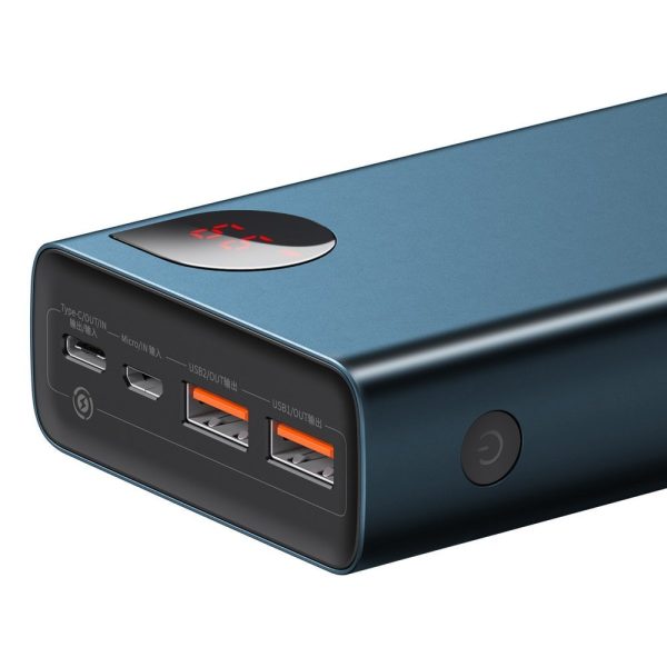 Adaman pārnēsājamais akumulators 2x USB 1x USB-C 1x microUSB 20000mAh 65W ātrā uzlāde, jauns