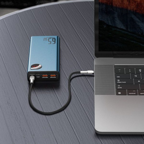 Adaman pārnēsājamais akumulators 2x USB 1x USB-C 1x microUSB 20000mAh 65W ātrā uzlāde, jauns