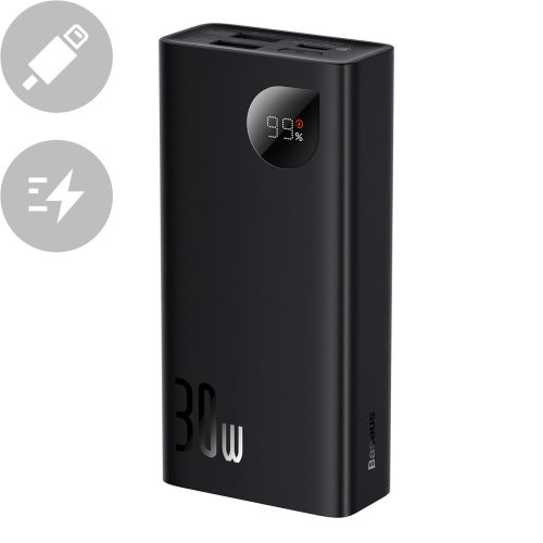 Adaman2 pārnēsājamais akumulators ar displeju 10000mAh 2xUSB USB-C Overseas Edition melns