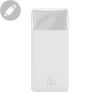 Bipow pārnēsājamais akumulators ar ātro uzlādi 30000mAh USB-A microUSB kabelis 0,25m balts