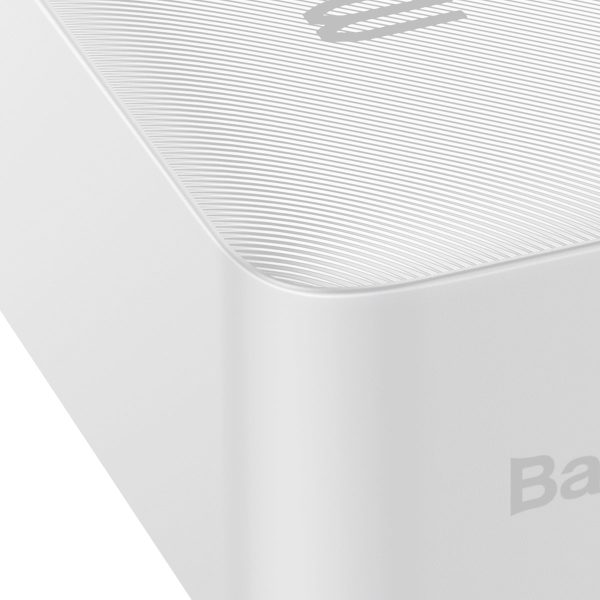 Bipow pārnēsājamais akumulators ar ātro uzlādi 30000mAh USB-A microUSB kabelis 0,25m balts