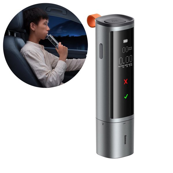 Pro sērijas digitālais elektroniskais bezvadu alkometrs 470mAh - pelēks