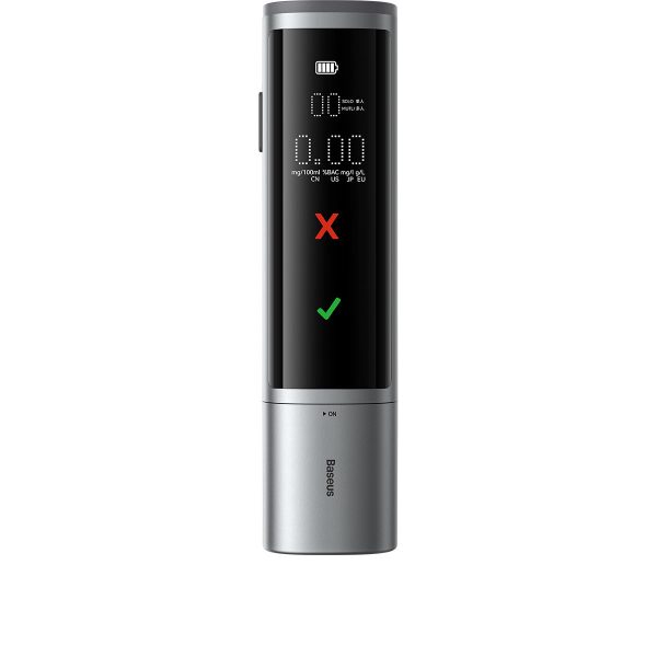 Pro sērijas digitālais elektroniskais bezvadu alkometrs 470mAh - pelēks
