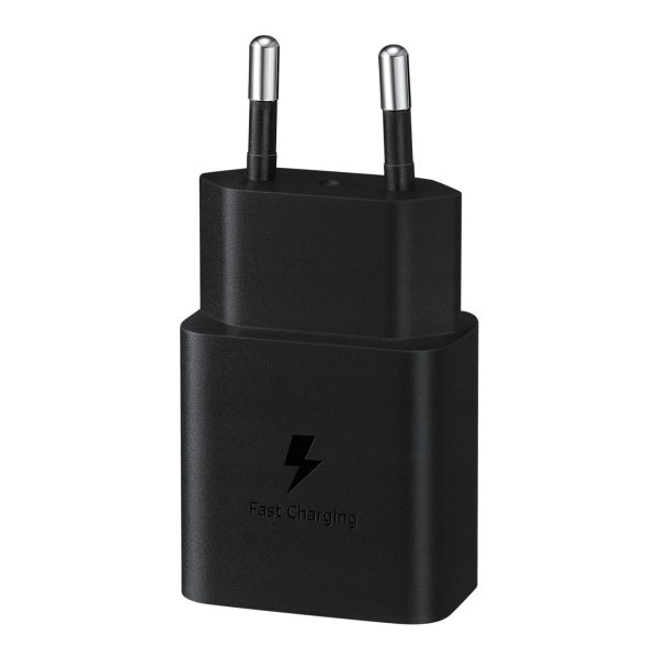 USB-C 15W PD AFC sienas lādētājs, melns