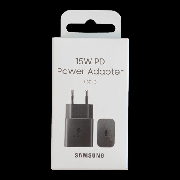 USB-C 15W PD AFC sienas lādētājs, melns