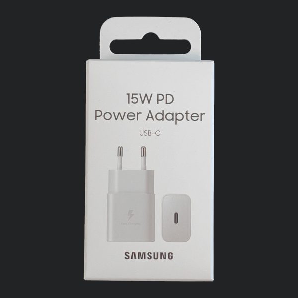 USB-C 15W PD AFC sienas lādētājs, balts