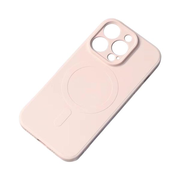 Silikona maciņš ar MagSafe tehnoloģiju iPhone 15 Pro, krēmkrāsas silikona maciņš