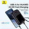Qpow Pro+ 20000mAh Powerbank ar USB-C kabeli un displeju - melns