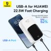 Qpow Pro+ 20000mAh Powerbank ar USB-C kabeli un displeju - balts