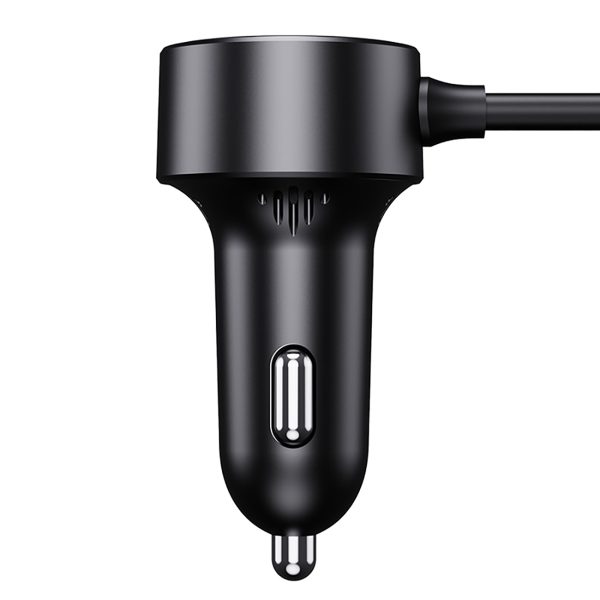 Lādētājs 2x Cigarešu šķiltavas ligzdas adapteris Augstas efektivitātes Pro USB-A USB-C 30W - Melns