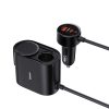 Lādētājs 2x Cigarešu šķiltavas ligzdas adapteris Augstas efektivitātes Pro USB-A USB-C 30W - Melns