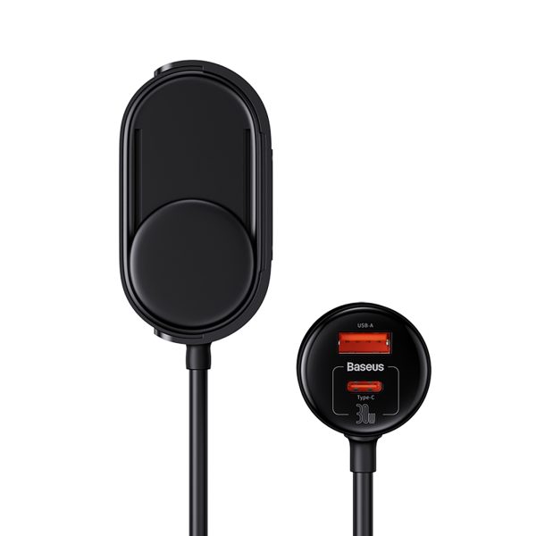 Lādētājs 2x Cigarešu šķiltavas ligzdas adapteris Augstas efektivitātes Pro USB-A USB-C 30W - Melns