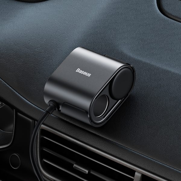 Lādētājs 2x Cigarešu šķiltavas ligzdas adapteris Augstas efektivitātes Pro USB-A USB-C 30W - Melns