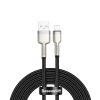 Cafule sērijas metāla datu kabelis USB-A - iPhone Lightning 2.4A 1m - melns