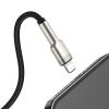 Cafule sērijas metāla datu kabelis USB-A - iPhone Lightning 2.4A 1m - melns