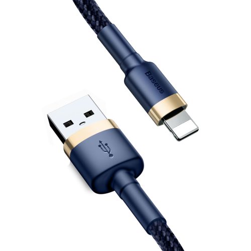 Cafule USB-A - iPhone Lightning 2.4A QC 3.0 kabelis 1m - zili zeltains
