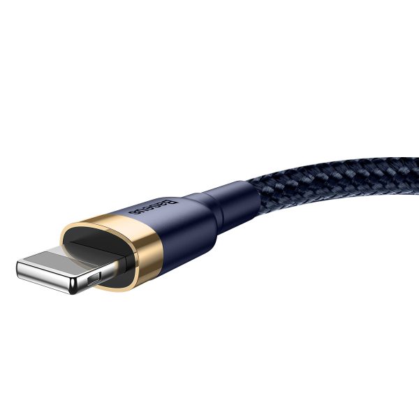 Cafule USB-A - iPhone Lightning 2.4A QC 3.0 kabelis 1m - zili zeltains