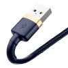 Cafule USB-A - iPhone Lightning 2.4A QC 3.0 kabelis 1m - zili zeltains
