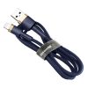 Cafule USB-A - iPhone Lightning 2.4A QC 3.0 kabelis 1m - zili zeltains