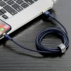 Cafule USB-A - iPhone Lightning 2.4A QC 3.0 kabelis 1m - zili zeltains