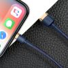 Cafule USB-A - iPhone Lightning 2.4A QC 3.0 kabelis 1m - zili zeltains