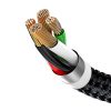 3in1 kabelis USB-A - micro USB / iPhone Lightning / USB-C 3.5A 0.3m - melns