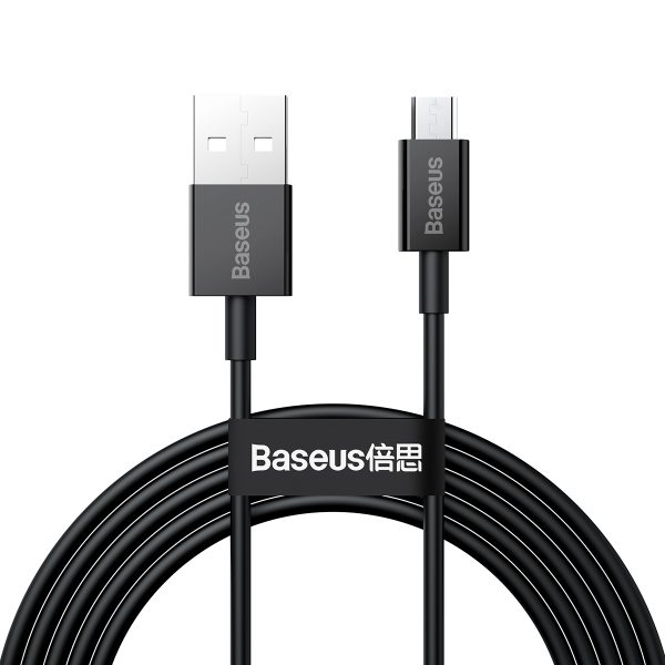 Superior USB-A - micro USB 2A 2m kabelis - melns