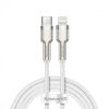 Cafule sērijas metāla datu USB-C kabelis - iPhone Lightning 20W PD 1m - balts