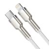 Cafule sērijas metāla datu USB-C kabelis - iPhone Lightning 20W PD 1m - balts