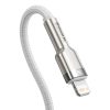 Cafule sērijas metāla datu USB-C kabelis - iPhone Lightning 20W PD 1m - balts